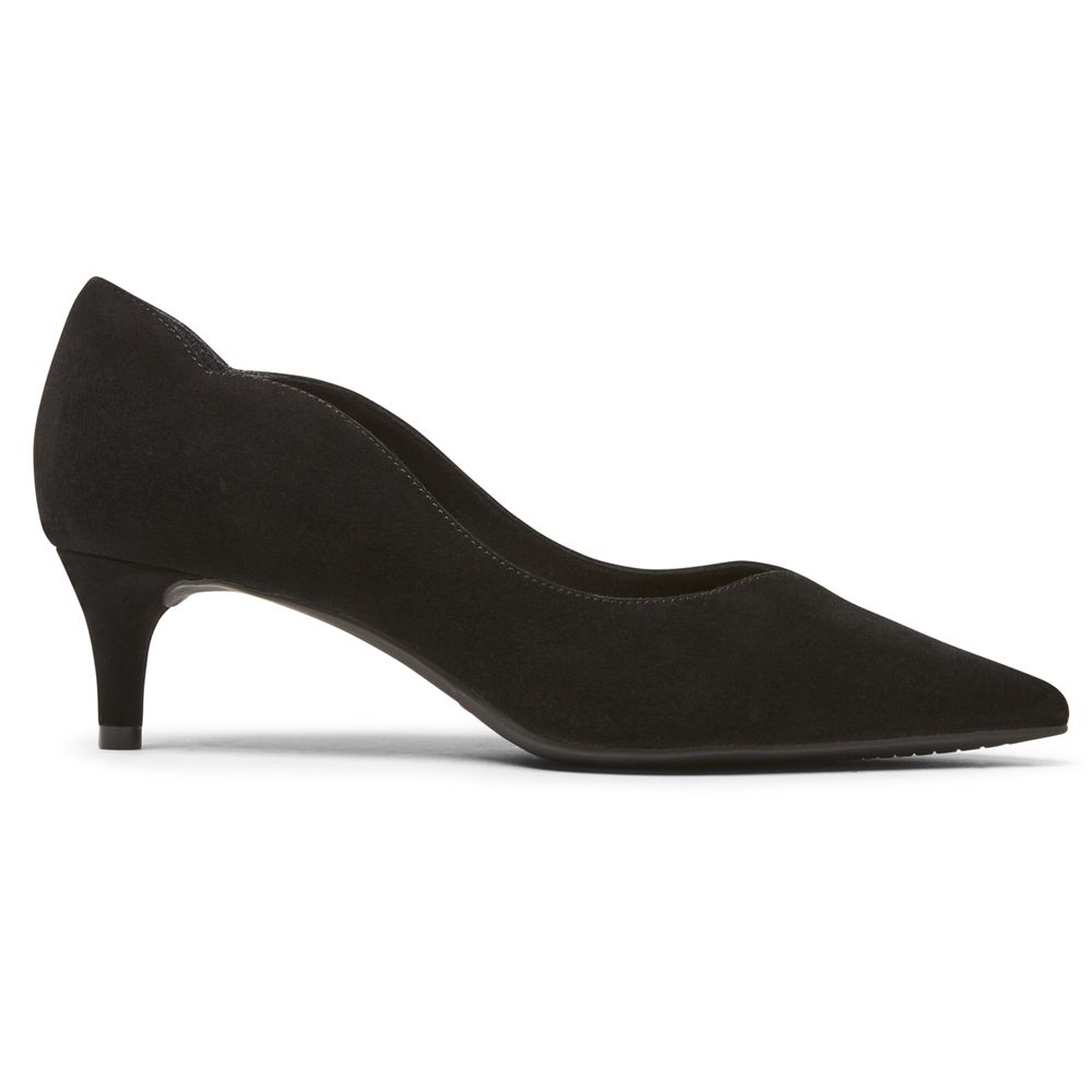 Rockport Total Motion Noelle Scalloped-Back Heel - Womens Pumps - Black - NZ (TUE-870132)